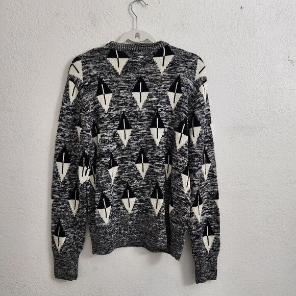 Gant By Michael‎ Bastian Sweater Mens Medium Gray Black Marled Knit Crewneck - Picture 6 of 8